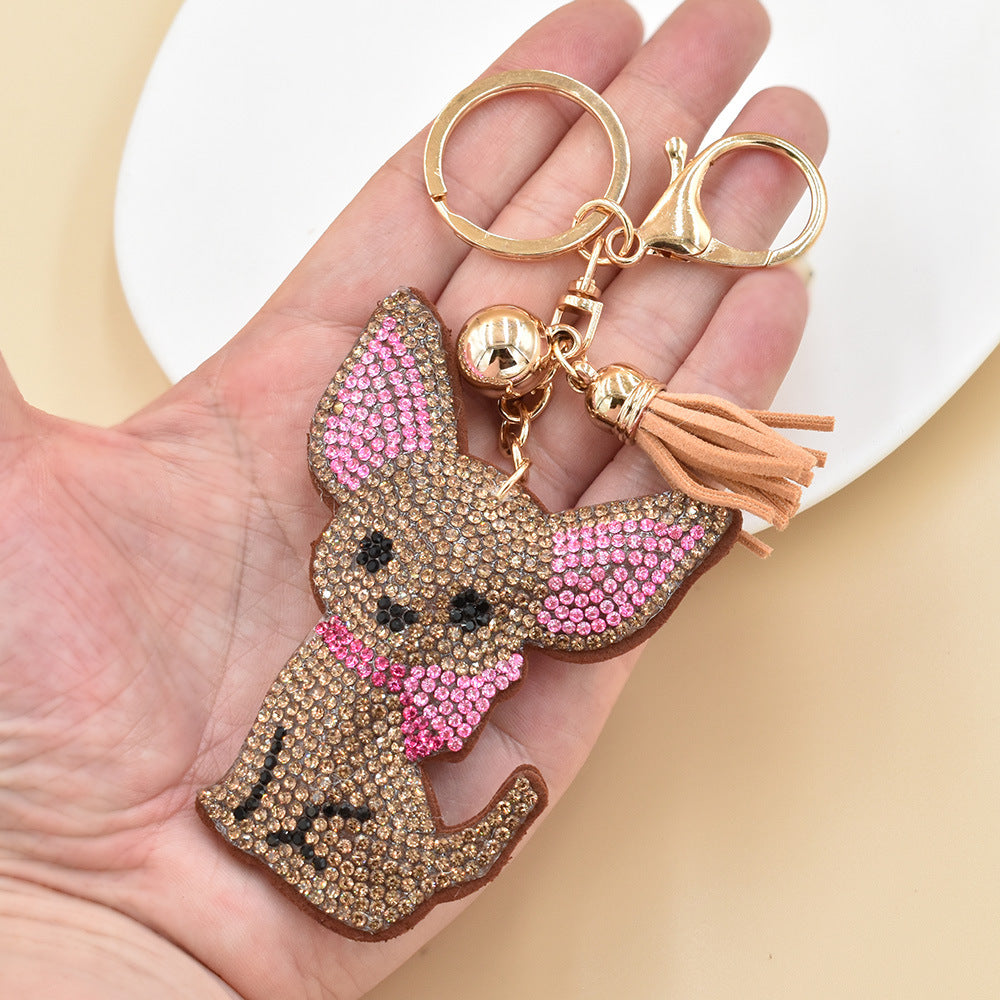 Wholesale Metal Rhinestone Magic Boots Ghost Cat Cartoon Animal Keychain